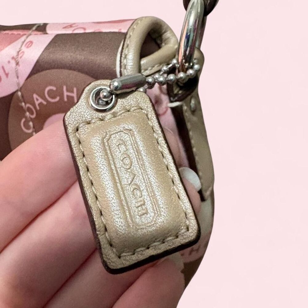 Coach Pink Circle Print Buckle Flap Swingpack Crossbody Bag Y2K - Picture 3 of 6